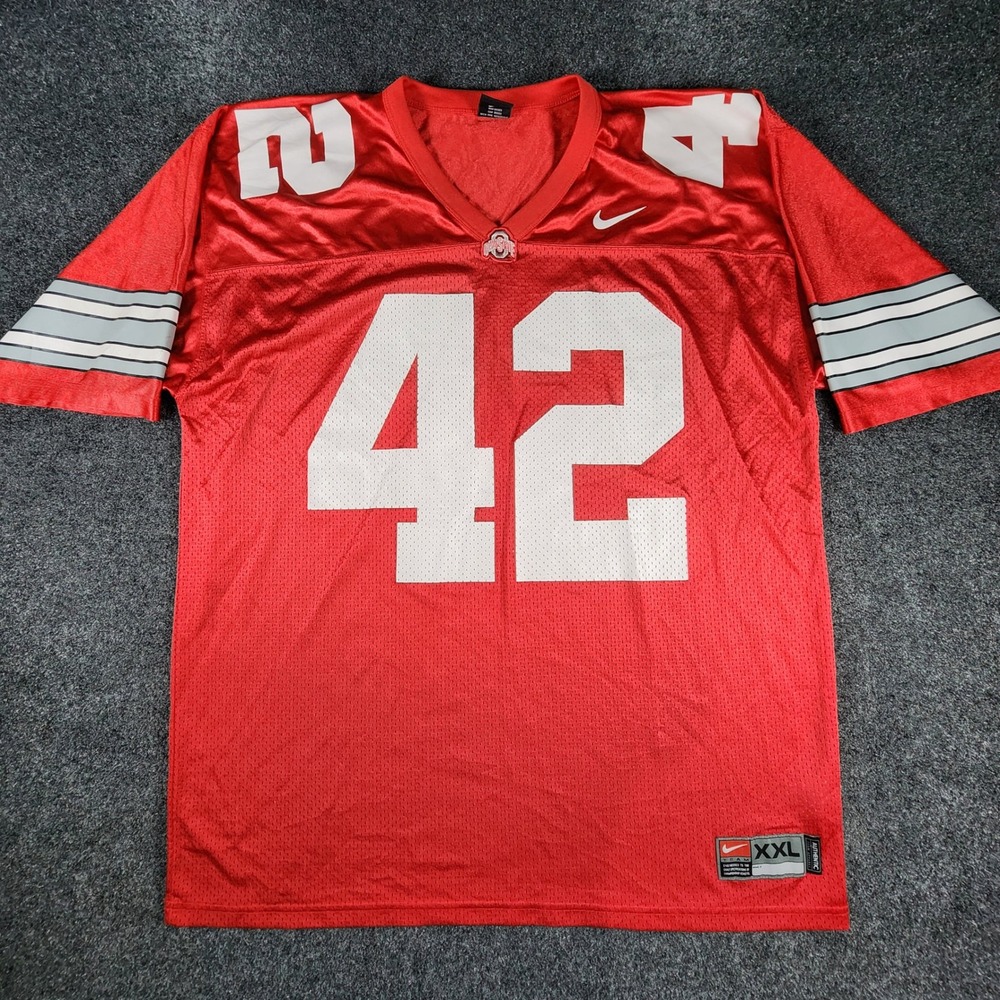 Authentic Nike Ohio State Buckeyes #42 Football Jersey Mens XXL Red MSTR05697